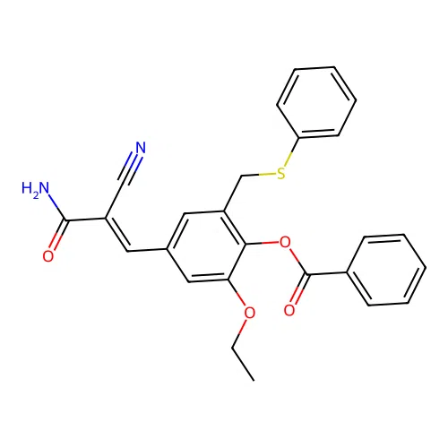 2-Propenamide, 3-(4-(benzoyloxy)-3-ethoxy-5-((phenylthio)methyl)phenyl)-2-cyano- structure