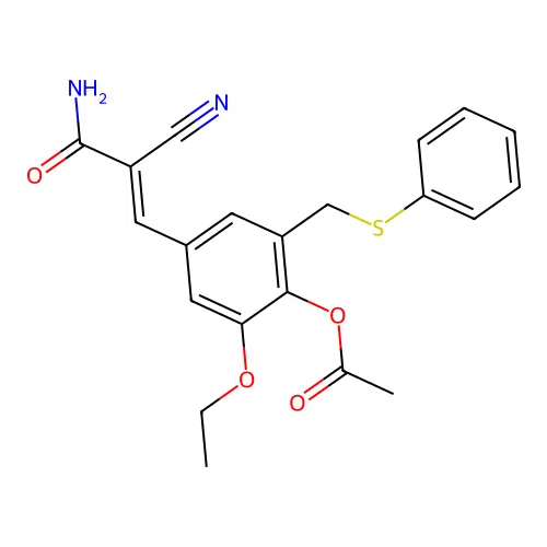2-Propenamide, 3-(4-(acetyloxy)-3-ethoxy-5-((phenylthio)methyl)phenyl)-2-cyano- structure