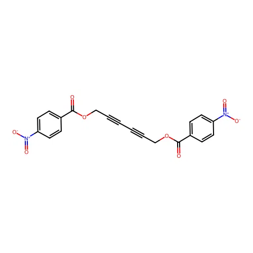 Hexa-2,4-diyne-1,6-diyl bis(4-nitrobenzoate) structure