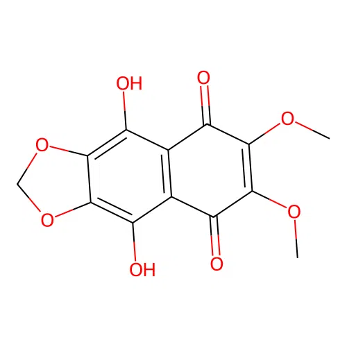 4,9-Dihydroxy-6,7-dimethoxynaphtho(2,3-d)-1,3-dioxole-5,8-dione structure