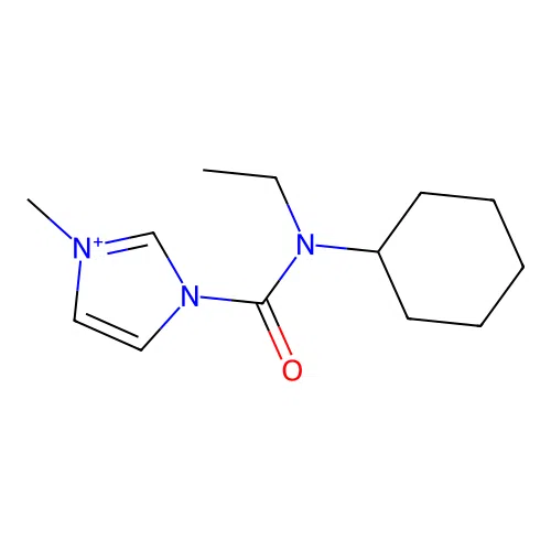 3-(Cyclohexyl(ethyl)carbamoyl)-1-methyl-1H-imidazol-3-ium structure