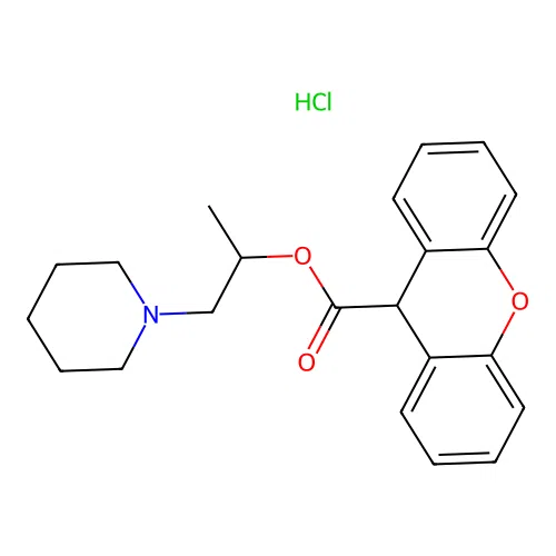 1-(Piperidin-1-YL)propan-2-YL 9H-xanthene-9-carboxylate hydrochloride structure