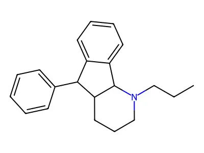 1-propyl-5-phenyl-2,3,4,4a,5,9b-hexahydro-1H-indeno(1,2-b)pyridine structure