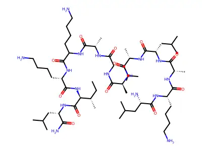 mastoparan, des-Ile(1)-des-Asn(2)- structure