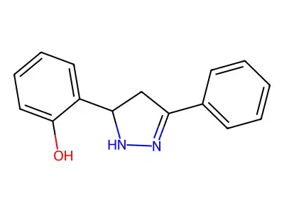 2-(3-phenyl-4,5-dihydro-1H-pyrazol-5-yl)phenol structure