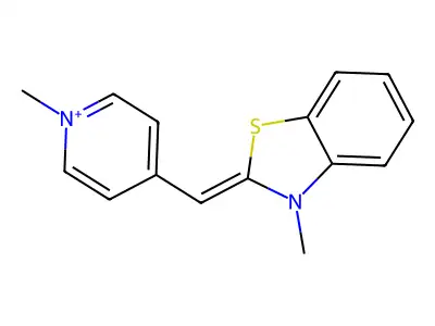Benzothiazolium, 3-methyl-2-[(1-methyl-4(1H)-pyridinylidene)methyl]- structure