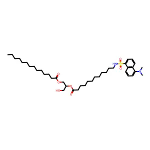 2-(12-N-dansylaminododecanoyl)-1-myristoylglycerol structure