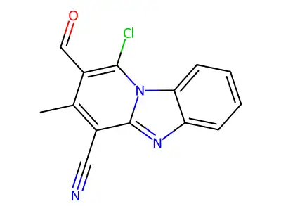 1-Chloro-2-formyl-3-methylpyrido[1,2-a]benzimidazole-4-carbonitrile structure