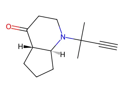 4H-Cyclopenta[b]pyridin-4-one, 1-(1,1-dimethyl-2-propynyl)octahydro- structure