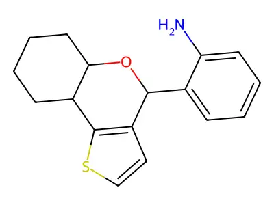 2-(5a,6,7,8,9,9a-hexahydro-4H-thieno[3,2-c]chromen-4-yl)aniline structure