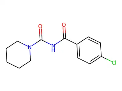 N-(4-chlorobenzoyl)piperidine-1-carboxamide structure