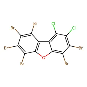 Dibenzofuran, hexabromodichloro- structure