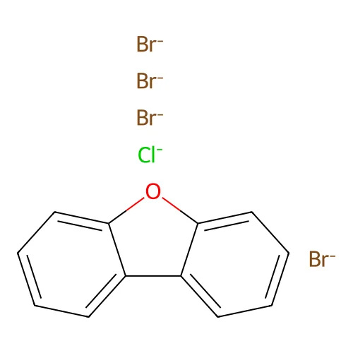 Dibenzofuran, tetrabromochloro- structure