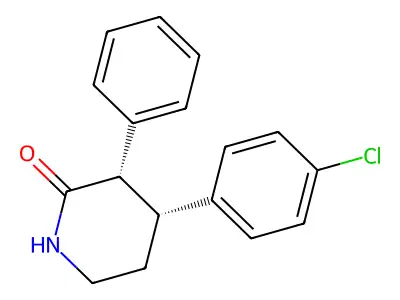 2-Piperidinone, 4-(4-chlorophenyl)-3-phenyl-, cis- structure