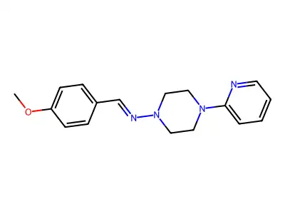 (E)-1-(4-methoxyphenyl)-N-[4-(pyridin-2-yl)piperazin-1-yl]methanimine structure