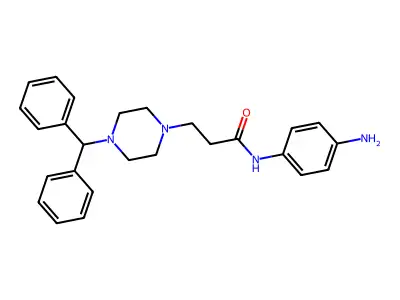 1-Piperazinepropanamide, N-(4-aminophenyl)-4-(diphenylmethyl)- structure