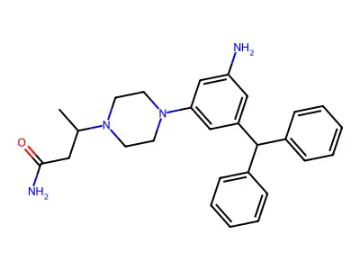 1-Piperazinepropanamide, N-(3-aminophenyl)-4-(diphenylmethyl)-N-methyl- structure