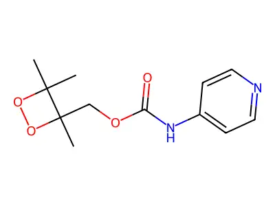 4-Pyridinylcarbamic acid (3,4,4-trimethyl-1,2-dioxetan-3-yl)methyl ester structure