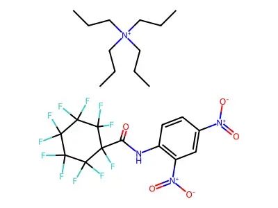 1-Propanaminium, N,N,N-tripropyl-, salt with N-(2,4-dinitrophenyl)-1,2,2,3,3,4,4,5,5,6,6-undecafluorocyclohexanecarboxamide (1:1) structure