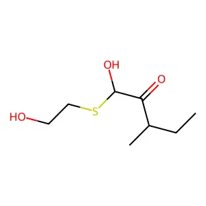 2-Pentanone, 1-hydroxy-1-((2-hydroxyethyl)thio)-3-methyl- structure