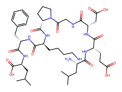 H-Leu-DL-Glu-DL-Asp-Gly-Pro-Lys-Phe-Leu-OH structure