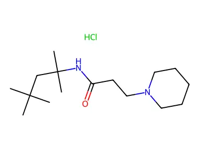1-Piperidinepropionamide, N-(1,1,3,3-tetramethylbutyl)-, hydrochloride structure