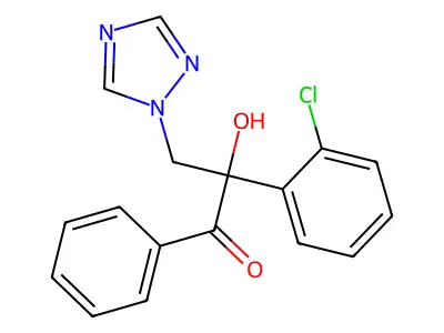 1-Propanone, 2-(2-chlorophenyl)-2-hydroxy-1-phenyl-3-(1H-1,2,4-triazol-1-yl)- structure