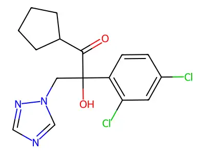 1-Propanone, 1-cyclopentyl-2-(2,4-dichlorophenyl)-2-hydroxy-3-(1H-1,2,4-triazol-1-yl)- structure