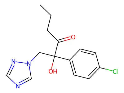 3-Hexanone, 2-(4-chlorophenyl)-2-hydroxy-1-(1H-1,2,4-triazol-1-yl)- structure