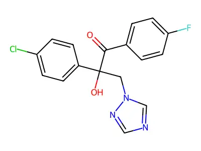1-Propanone, 2-(4-chlorophenyl)-1-(4-fluorophenyl)-2-hydroxy-3-(1H-1,2,4-triazol-1-yl)- structure