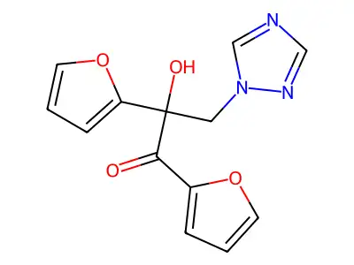 1-Propanone, 1,2-di-2-furanyl-2-hydroxy-3-(1H-1,2,4-triazol-1-yl)- structure