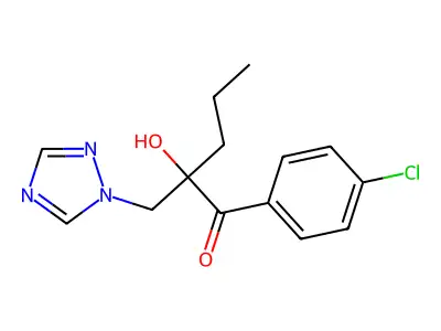 1-Pentanone, 1-(4-chlorophenyl)-2-hydroxy-2-(1H-1,2,4-triazol-1-ylmethyl)- structure