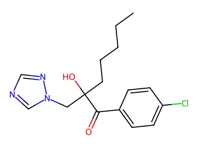 1-Heptanone, 1-(4-dichlorophenyl)-2-hydroxy-2-(1H-1,2,4-triazol-1-ylmethyl)- structure