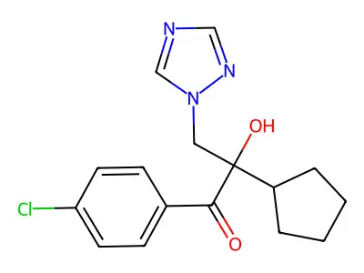 1-Propanone, 1-(4-chlorophenyl)-2-cyclopentyl-2-hydroxy-3-(1H-1,2,4-triazol-1-yl)- structure