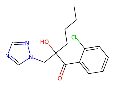 1-Hexanone, 1-(2-chlorophenyl)-2-hydroxy-2-(1H-1,2,4-triazol-1-ylmethyl)- structure