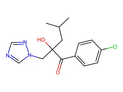 1-Pentanone, 1-(4-chlorophenyl)-2-hydroxy-4-methyl-2-(1H-1,2,4-triazol-1-ylmethyl)- structure