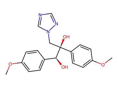 1,2-Propanediol, 1,2-bis(4-methoxyphenyl)-3-(1H-1,2,4-triazol-1-yl)-, (1S,2R)- structure