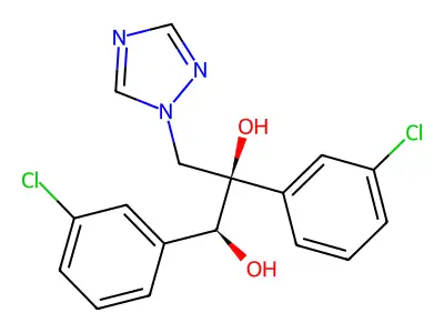 1,2-Propanediol, 1,2-bis(3-chlorophenyl)-3-(1H-1,2,4-triazol-1-yl)-, (1S,2R)- structure