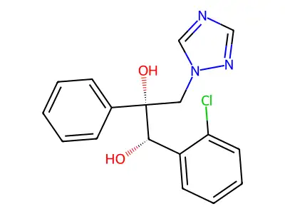 1,2-Propanediol, 1-(2-chlorophenyl)-2-phenyl-3-(1H-1,2,4-triazol-1-yl)-, (1S,2R)- structure