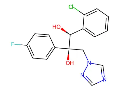 1,2-Propanediol, 1-(2-chlorophenyl)-2-(4-fluorophenyl)-3-(1H-1,2,4-triazol-1-yl)-, (1S,2R)- structure