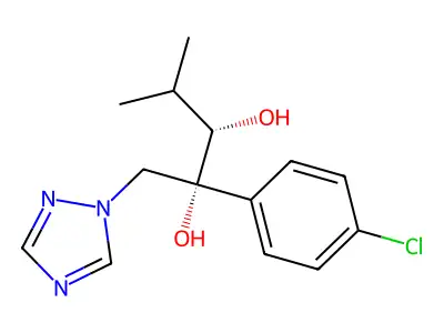2,3-Pentanediol, 4-methyl-2-(4-chlorophenyl)-1-(1H-1,2,4-triazol-1-yl)-, (2R,3S)- structure