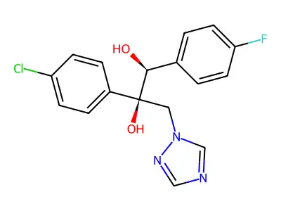 1,2-Propanediol, 2-(4-chlorophenyl)-1-(4-fluorophenyl)-3-(1H-1,2,4-triazol-1-yl)-, (1S,2R)- structure