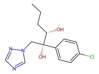 2,3-Hexanediol, 2-(4-chlorophenyl)-1-(1H-1,2,4-triazol-1-yl)-, (2R,3S)- structure