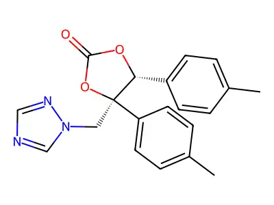 1,3-Dioxolan-2-one, 4,5-bis(4-methylphenyl)-4-(1H-1,2,4-triazol-1-ylmethyl)-, (4S,5R)- structure
