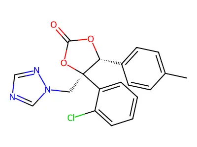 1,3-Dioxolan-2-one, 4-(2-chlorophenyl)-5-(4-methylphenyl)-4-(1H-1,2,4-triazol-1-ylmethyl)-, (4S,5R)- structure
