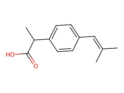 alpha-Methyl-4-(2-methyl-1-propen-1-yl)benzeneacetic acid structure
