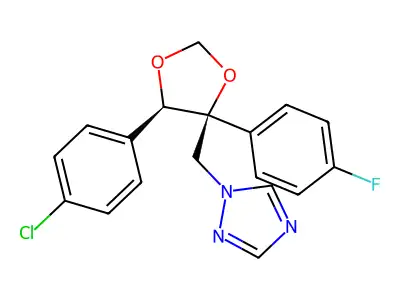 1H-1,2,4-Triazole, 1-(((4S,5R)-5-(4-chlorophenyl)-4-(4-fluorophenyl)-1,3-dioxolan-4-yl)methyl)- structure