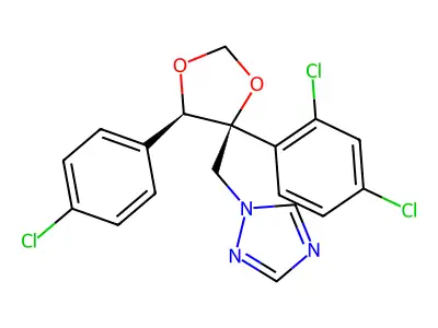 1H-1,2,4-Triazole, 1-(((4S,5R)-5-(4-chlorophenyl)-4-(2,4-dichlorophenyl)-1,3-dioxolan-4-yl)methyl)- structure