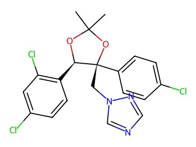1H-1,2,4-Triazole, 1-(((4S,5R)-4-(4-chlorophenyl)-5-(2,4-dichlorophenyl)-2,2-dimethyl-1,3-dioxolan-4-yl)methyl)- structure
