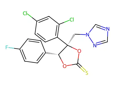 1,3-Dioxolane-2-thione, 4-(2,4-dichlorophenyl)-5-(4-fluorophenyl)-4-(1H-1,2,4-triazol-1-ylmethyl)-, (4S,5R)- structure
